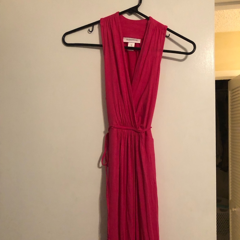 Motherhood Maternity hot pink maxi dress